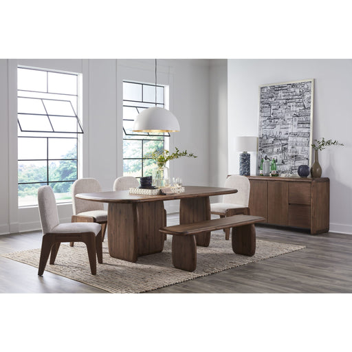 Modus Furniture Xolani Rectangular Acacia Wood Pedestal Table in Impala 655450481680 TTXU60 Image 9