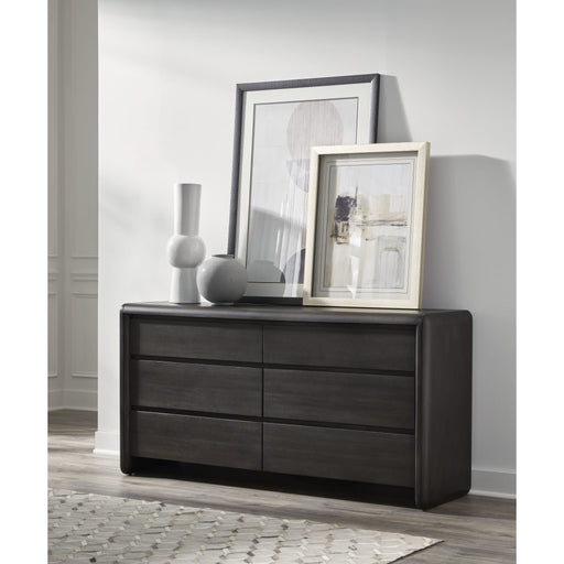 Modus Furniture Xolani Six Drawer Acacia Wood Dresser in Jaguar 655450474569 TTXT82 Main Image