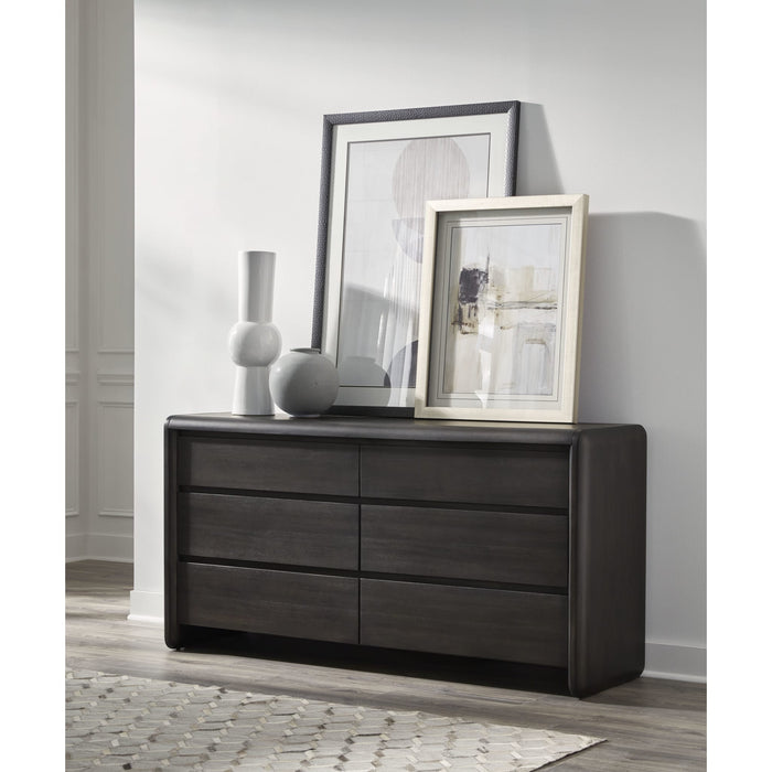 Modus Furniture Xolani Six Drawer Acacia Wood Dresser in Jaguar 655450474569 TTXT82 Main Image