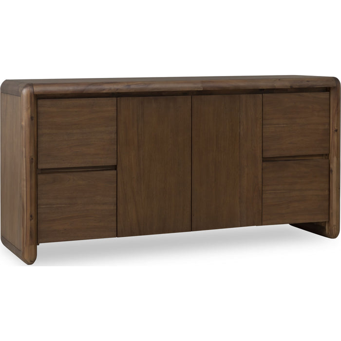 Modus Furniture Xolani Two Door Four Drawer Acacia Wood Sideboard in Impala 655450481581 TTXU78 Image 2