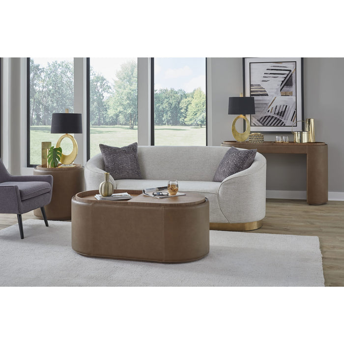 Modus Furniture Yeal Leather Upholstered Storage Coffee Table with Wooden Tray Top and Casters 655450483660 VG8421 Image 7