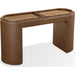 Modus Furniture Yeal Leather Upholstered Storage Console Table with Wooden Tray Top 655450483677 VG8423 Image 2