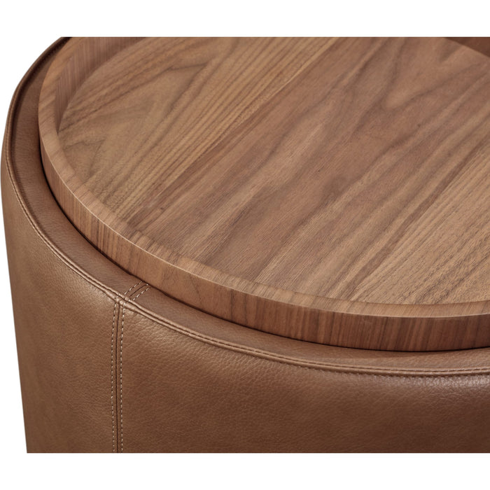 Modus Furniture Yeal Leather Upholstered Storage End Table with Wooden Tray Top 655450483684 VG8422 Image 3