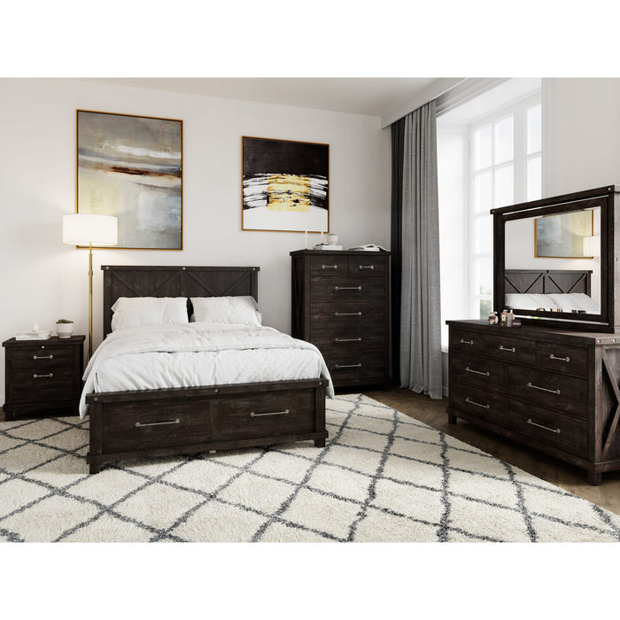 Modus Furniture Yosemite Solid Wood Footboard Storage Bed in Cafe  7YC9D  Image 1