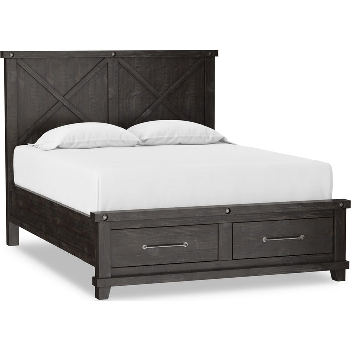 Modus Furniture Yosemite Solid Wood Footboard Storage Bed in Cafe  7YC9D  Image 4