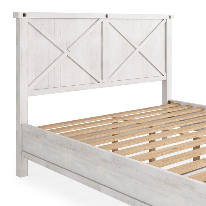 Modus Yosemite Solid Wood Footboard Storage Bed in Rustic WhiteImage 2