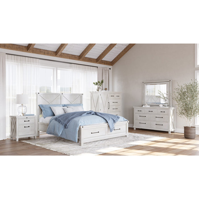 Modus Yosemite Solid Wood Footboard Storage Bed in Rustic WhiteImage 6
