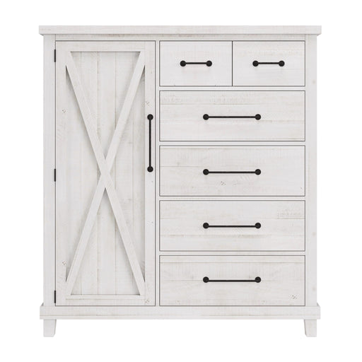 Modus Yosemite Solid Wood Gentleman's Chest in Rustic White (2024) Image 1