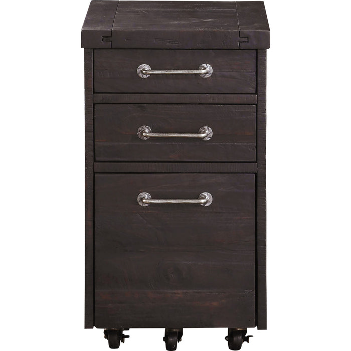 Modus Furniture Yosemite Solid Wood Rollling File Cabinet in Cafe 655450191206 7YC917 Image 2