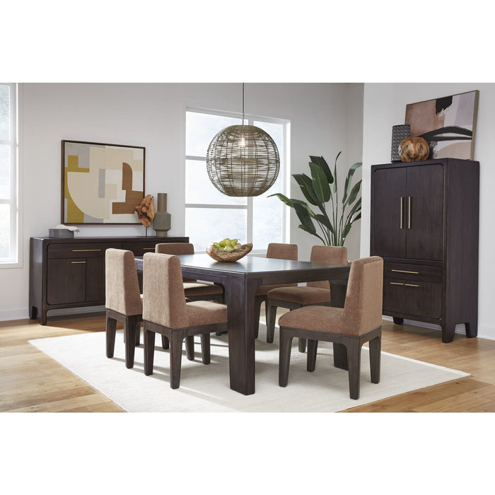 Modus Furniture Zamba Chenille Upholstered Acacia Wood Dining Chair in Pineapple and Jaguar 655450480577 UKXT64 Image 7