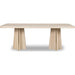 Modus Furniture Zinnia Ash Wood Double Pedestal Dining Table in White Sand 655450463952 RSTP60 Image 2