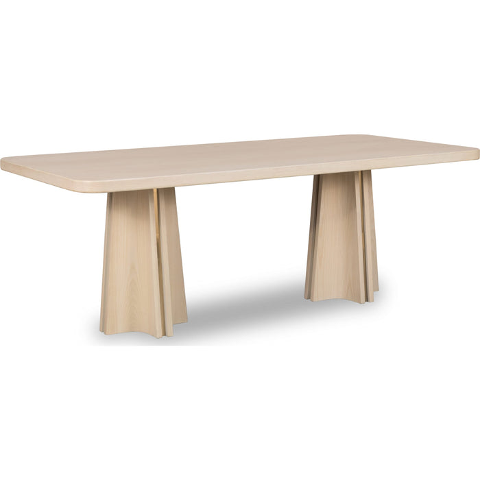 Modus Furniture Zinnia Ash Wood Double Pedestal Dining Table in White Sand 655450463952 RSTP60 Image 3