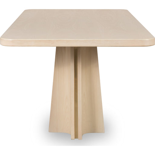 Modus Furniture Zinnia Ash Wood Double Pedestal Dining Table in White Sand 655450463952 RSTP60 Image 4