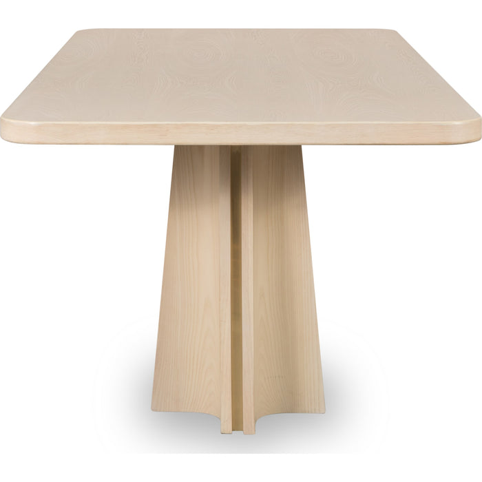 Modus Furniture Zinnia Ash Wood Double Pedestal Dining Table in White Sand 655450463952 RSTP60 Image 4