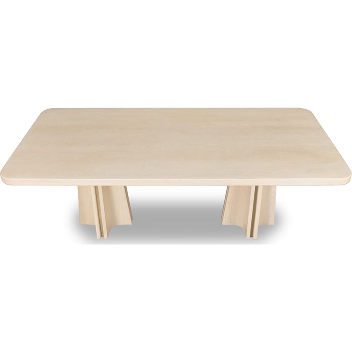 Modus Furniture Zinnia Ash Wood Double Pedestal Dining Table in White Sand 655450463952 RSTP60 Image 5