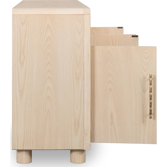 Modus Furniture Zinnia Four Door Two Shelf Sideboard in White Sand 655450464041 RSTP78 Image 3