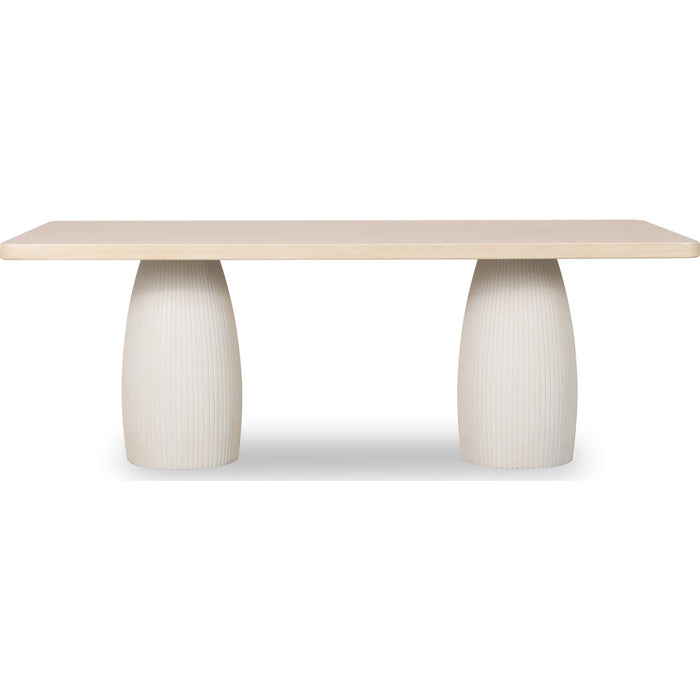 Modus Furniture Zinnia Plaster Base Wood Top Dining Table in White Sand and Ivory 655450463983 RSTP61 Image 2