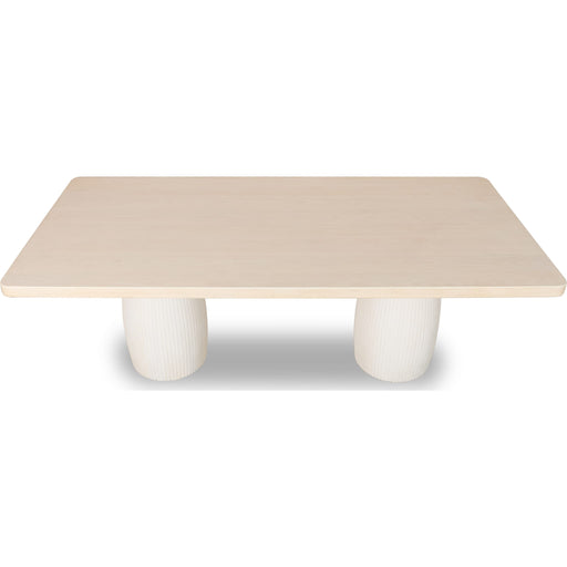 Modus Furniture Zinnia Plaster Base Wood Top Dining Table in White Sand and Ivory 655450463983 RSTP61 Image 5