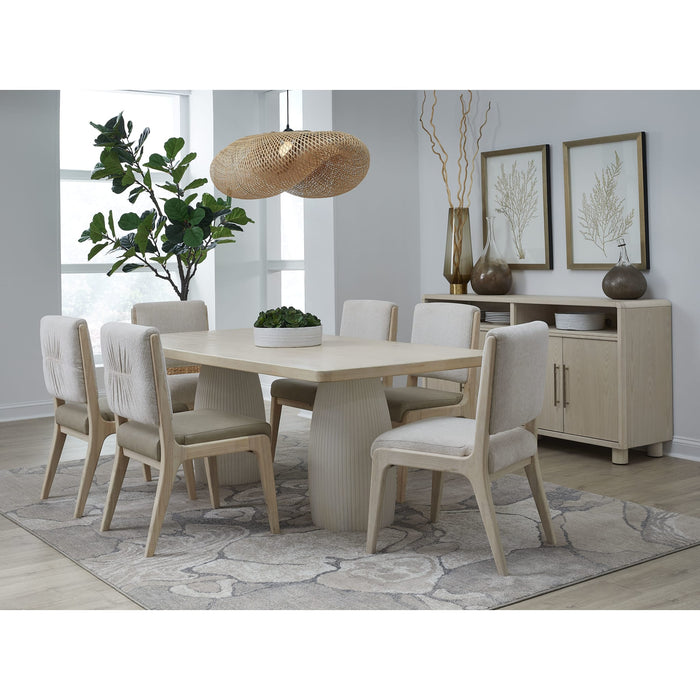 Modus Furniture Zinnia Plaster Base Wood Top Dining Table in White Sand and Ivory 655450463983 RSTP61 Image 7