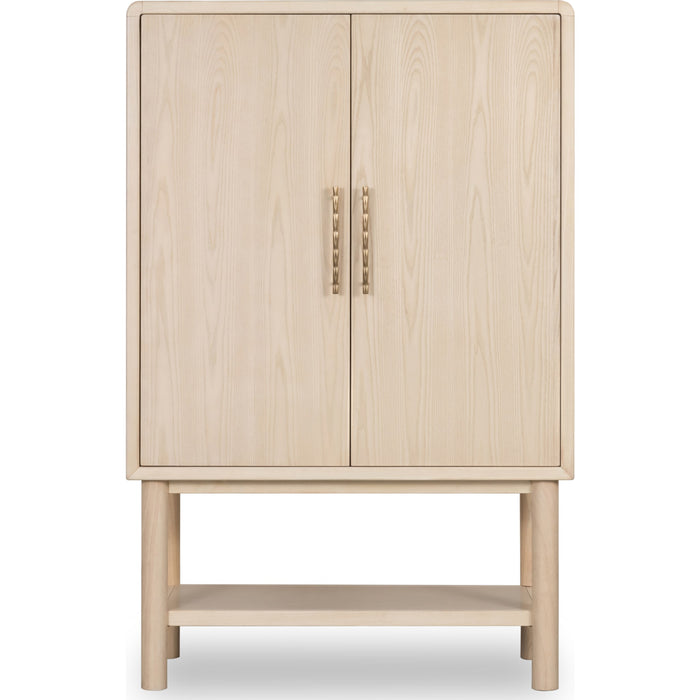 Modus Furniture Zinnia Two Door Ash Wood Bar Cabinet in White Sand 655450464058 RSTP80 Image 2