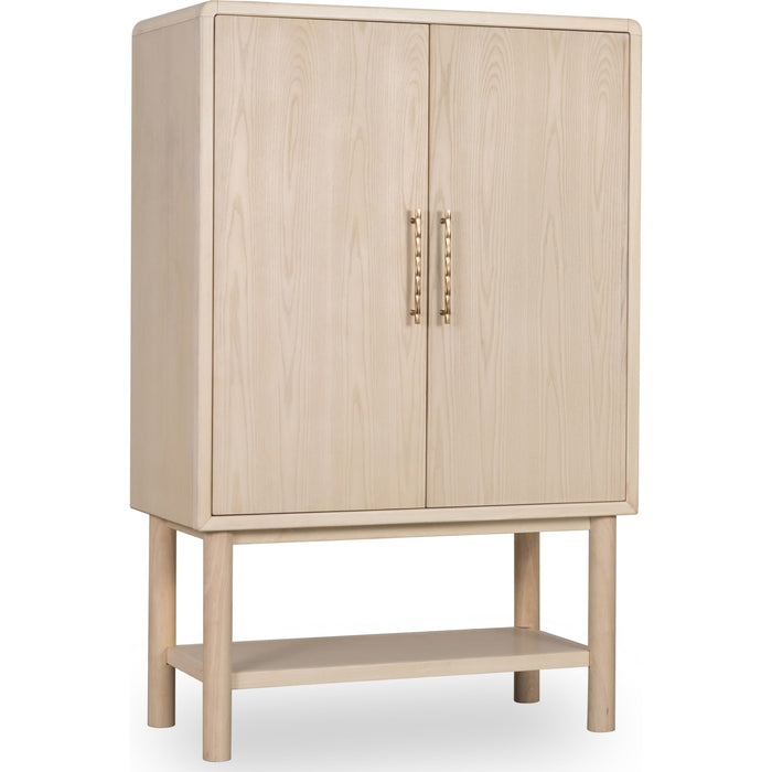 Modus Furniture Zinnia Two Door Ash Wood Bar Cabinet in White Sand 655450464058 RSTP80 Image 3