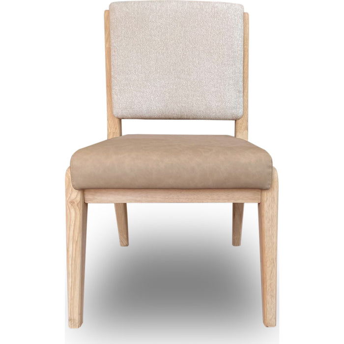 Modus Furniture Zinnia Upholstered Dining Chair in White Sand, Buttermilk Leather and Dune Chenille 655450464034 RSTP65 Image 2