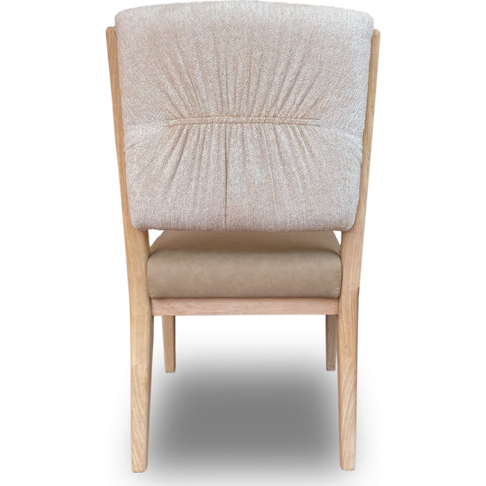 Modus Furniture Zinnia Upholstered Dining Chair in White Sand, Buttermilk Leather and Dune Chenille 655450464034 RSTP65 Image 4