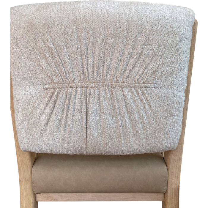 Modus Furniture Zinnia Upholstered Dining Chair in White Sand, Buttermilk Leather and Dune Chenille 655450464034 RSTP65 Image 6