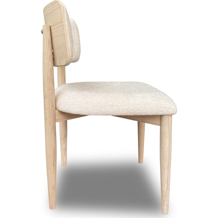 Modus Furniture Zinnia Wood Back Dining Chair in White Sand and Dune Chenille 655450464010 RSTP63 Image 4