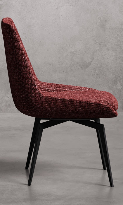 CEO 180 Degree Return Swivel Upholstered Dining Chair in Cherry